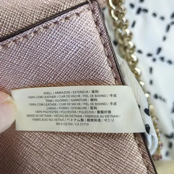 Kate Spade Greer Laurel Way Crossbody Bag Rose Gold Saffiano Leather - Picture 13 of 15